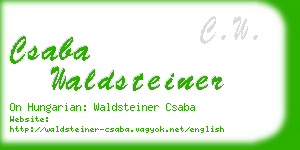 csaba waldsteiner business card